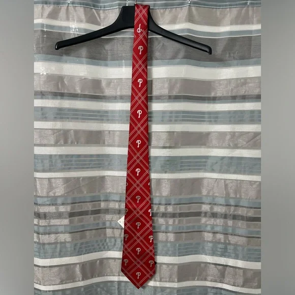 Philadelphia Phillies Baseball Team Red Plaid Tie - Picture 5 of 5